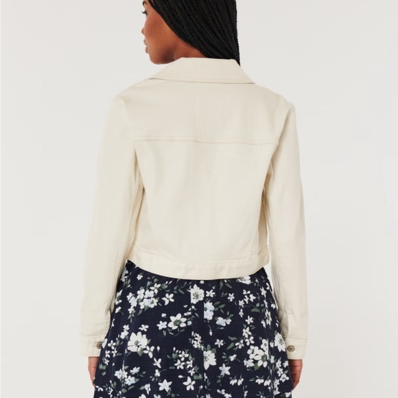 HOLLISTER WHITE DENIM JACKET - Picture 12 of 13